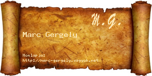 Marc Gergely névjegykártya
